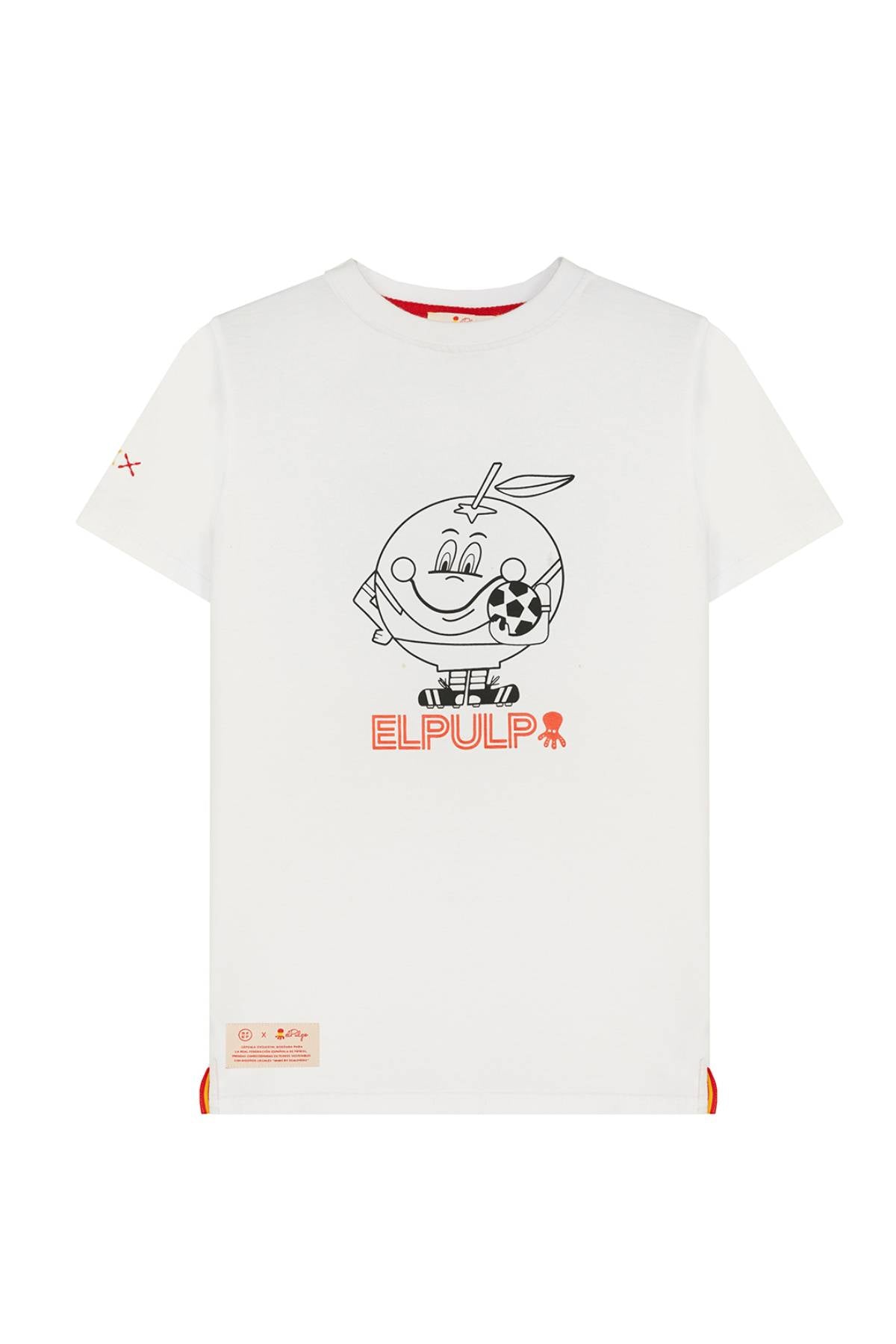 CAMISETA NIÑO ESTAMPADO SILUETA NARANJITO BLANCO PURO