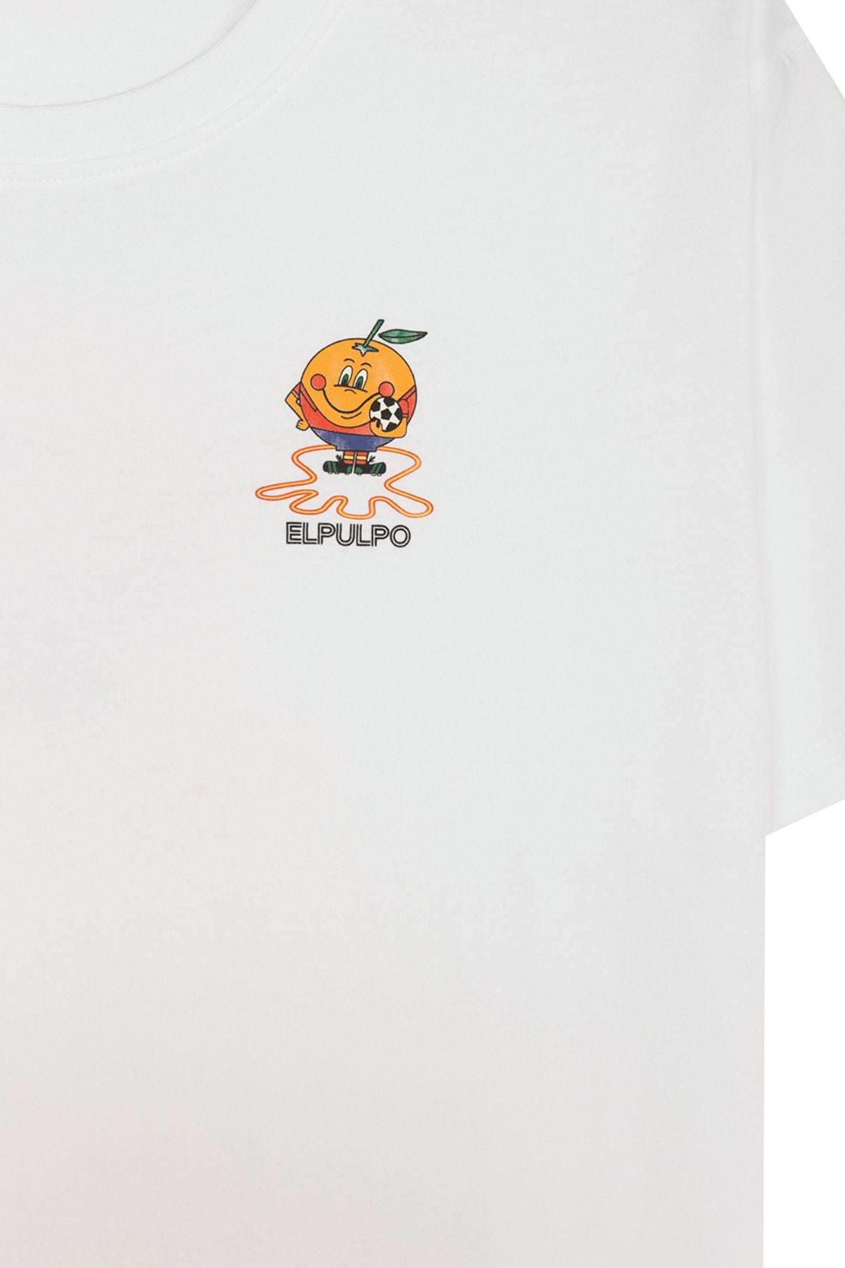 CAMISETA NIÑO ESTAMPADO TRIPLE EMBLEMA NARANJITO BLANCO PURO