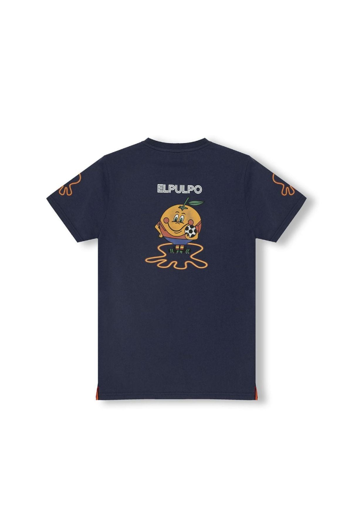 DELAVÉ NAVY BLUE ORANGE TRIPLE EMBLEM PRINT BOYS T-SHIRT