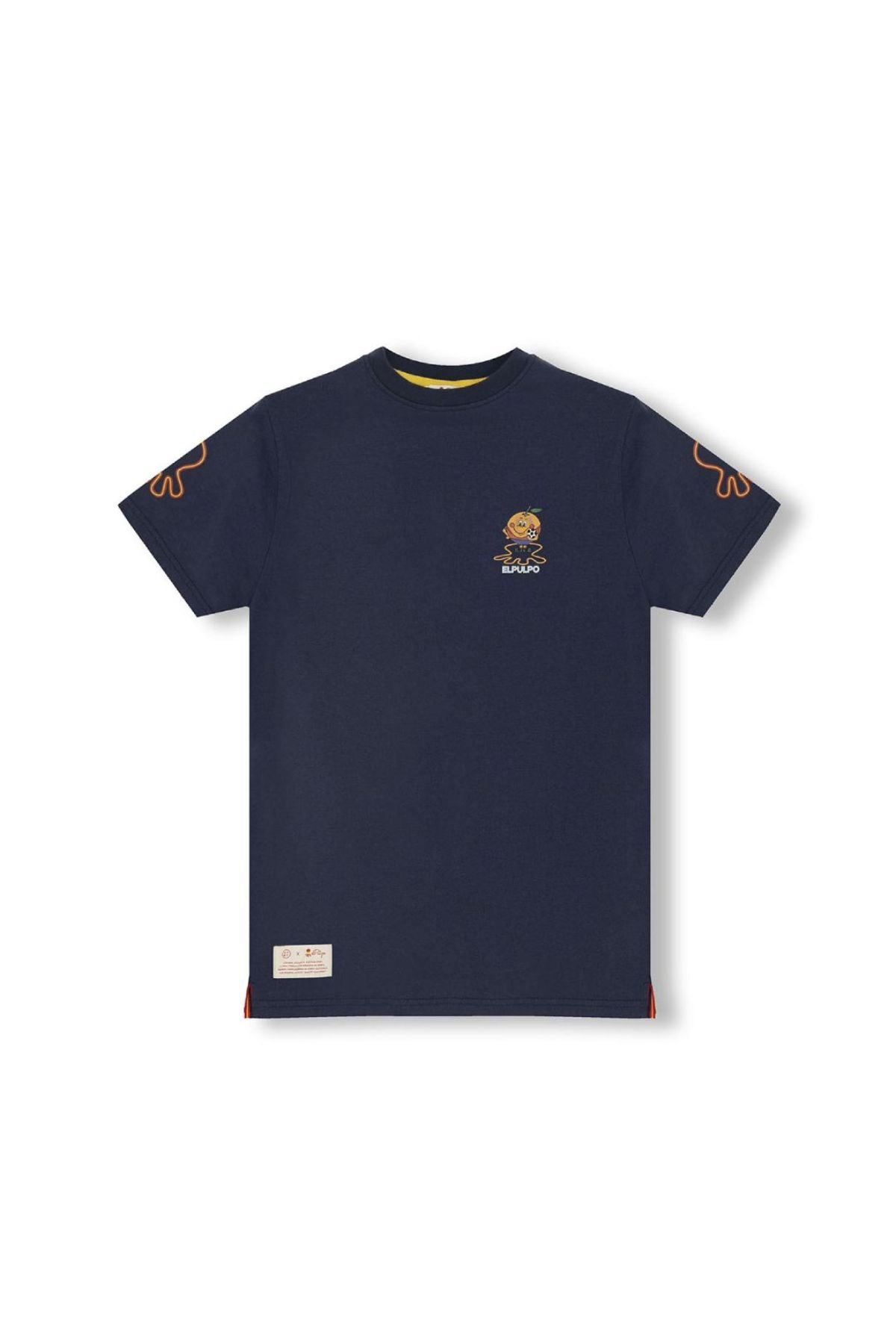 DELAVÉ NAVY BLUE ORANGE TRIPLE EMBLEM PRINT BOYS T-SHIRT