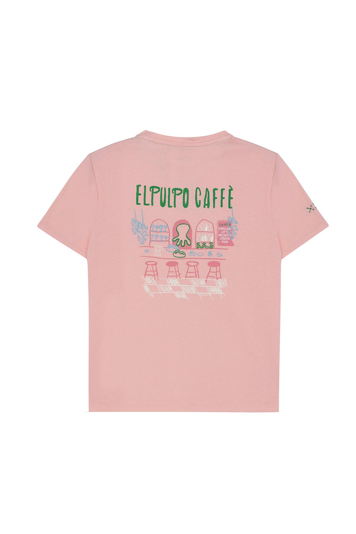 CHILDREN'S T-SHIRT WITH PINK COFFEE OCTOPUS PRINT