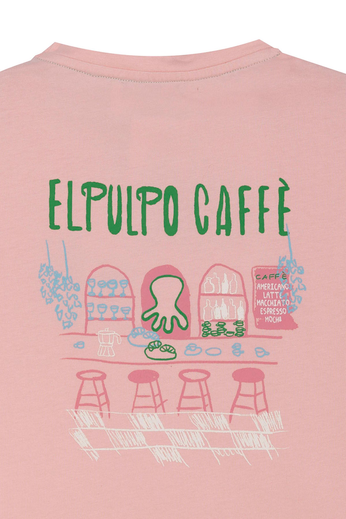 CHILDREN'S T-SHIRT WITH PINK COFFEE OCTOPUS PRINT