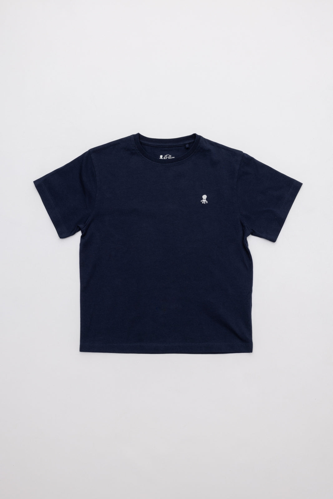 CAMISETA NIÑO BORDADO LOGO CONTRASTE AZUL MARINO