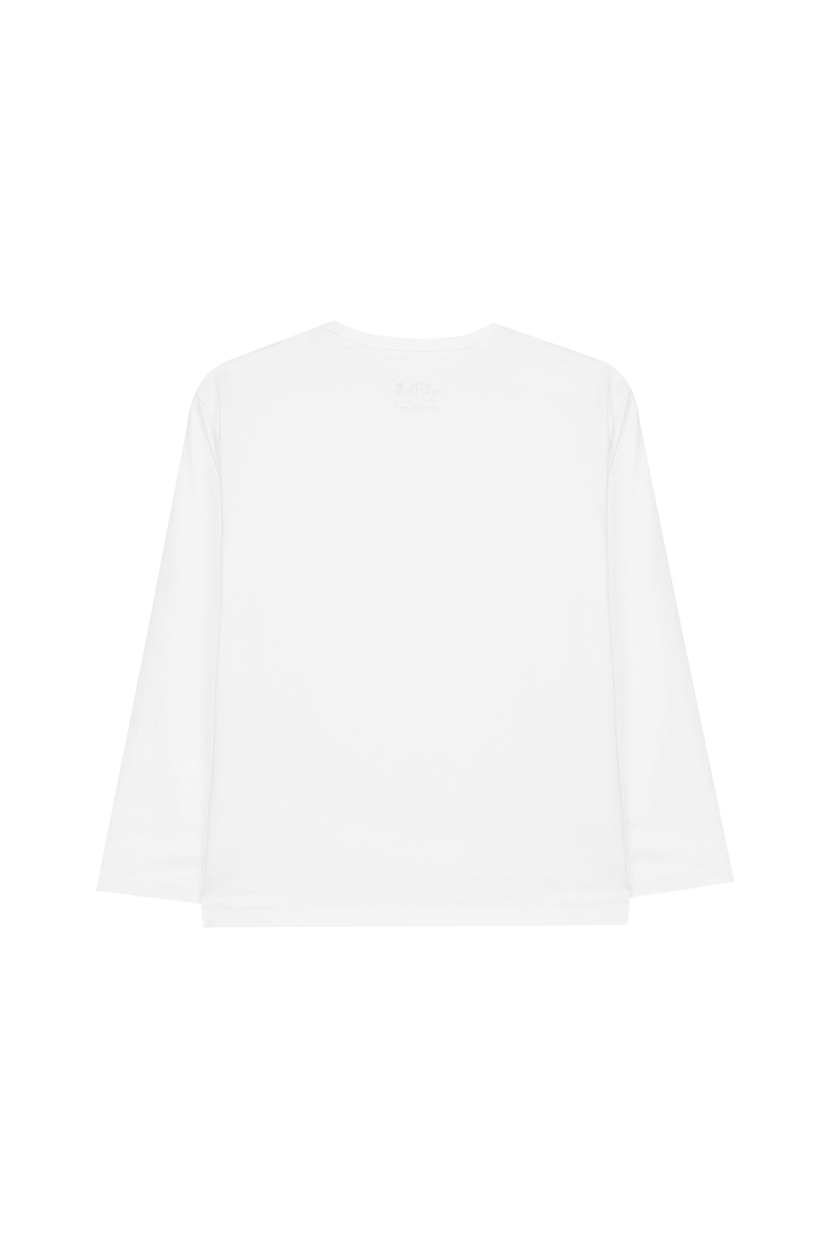 CAMISETA NIÑO MANGA LARGA BOLSILLO BLANCO PURO