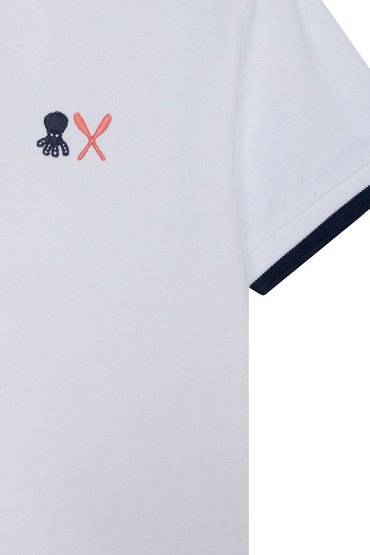 POLO SHIRT FOR KIDS WITH EMBROIDERY IN PURE WHITE ESSENTIALS