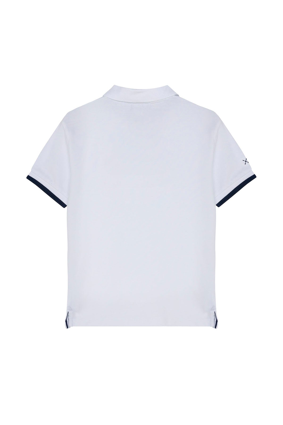 POLO SHIRT FOR KIDS WITH EMBROIDERY IN PURE WHITE ESSENTIALS