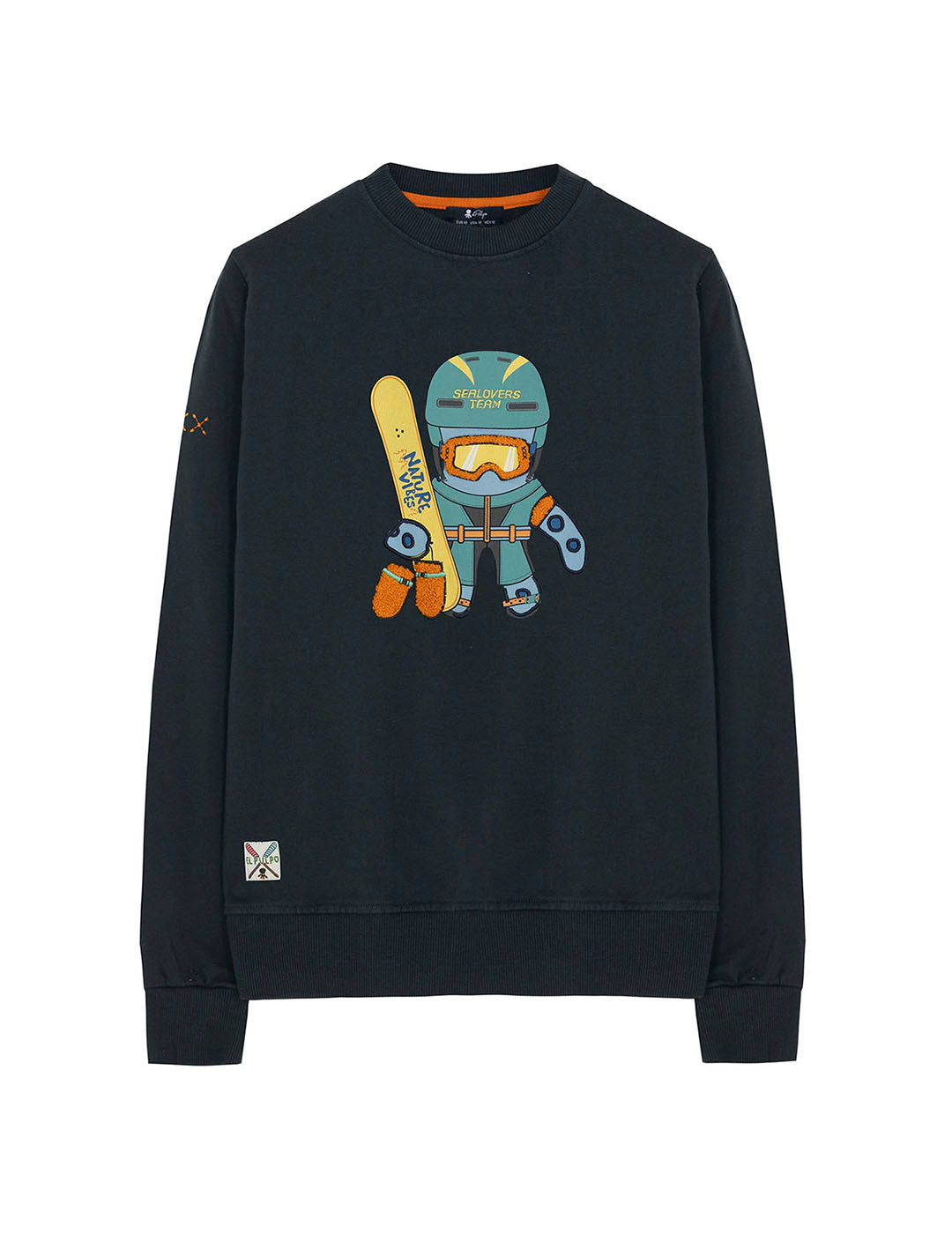 SUDADERA NIÑO ESTAMPADO ELPULPO SNOWBOARD AZUL MARINO