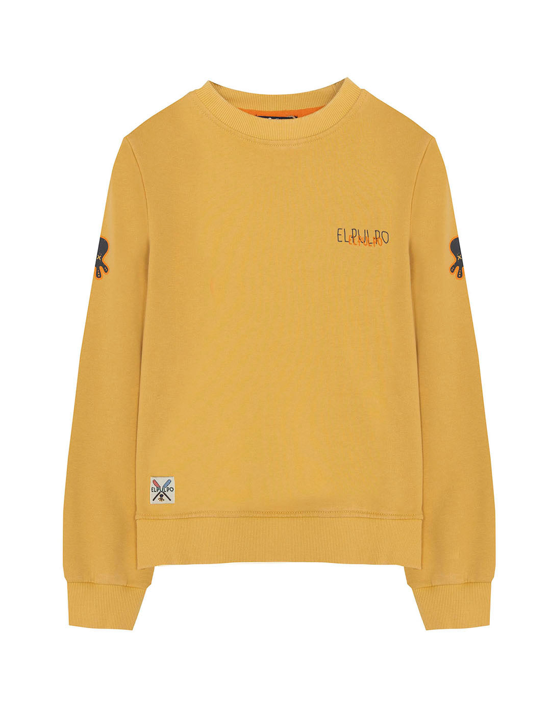 DELAVÉ MUSTARD TRIPLE LOGO PRINT SWEATSHIRT FOR KIDS