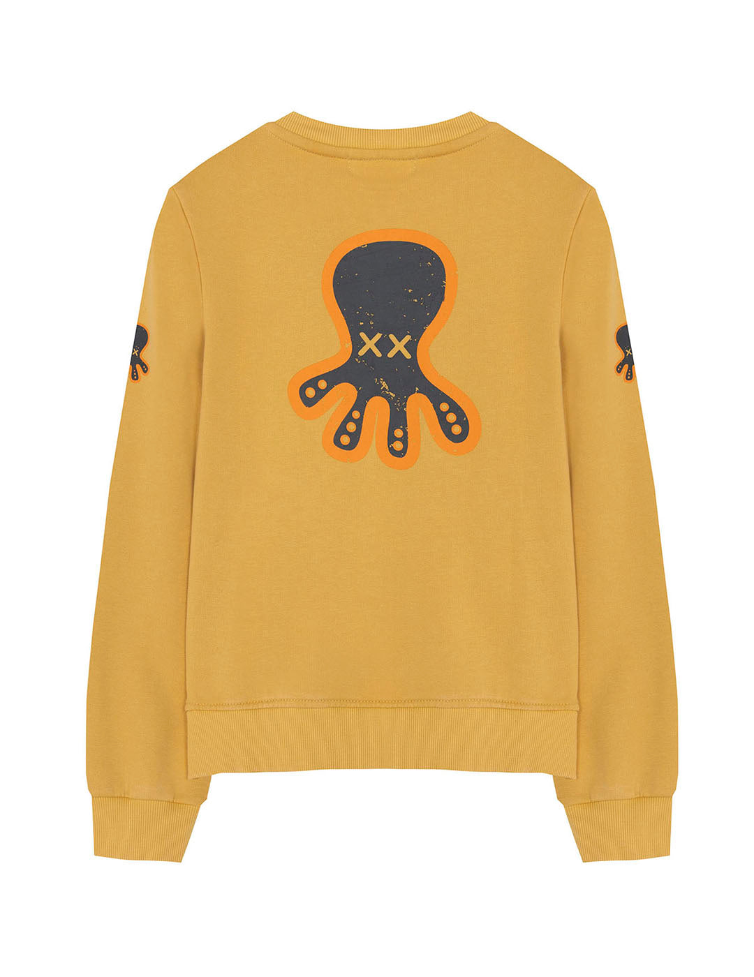 DELAVÉ MUSTARD TRIPLE LOGO PRINT SWEATSHIRT FOR KIDS