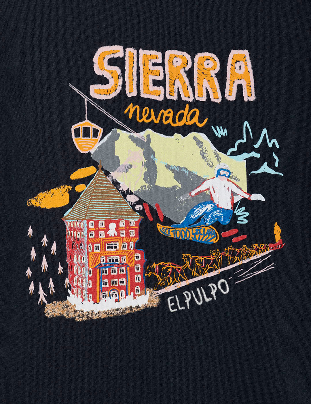 SUDADERA NIÑO ESTAMPADO SIERRA NEVADA AZUL MARINO DELAVÉ