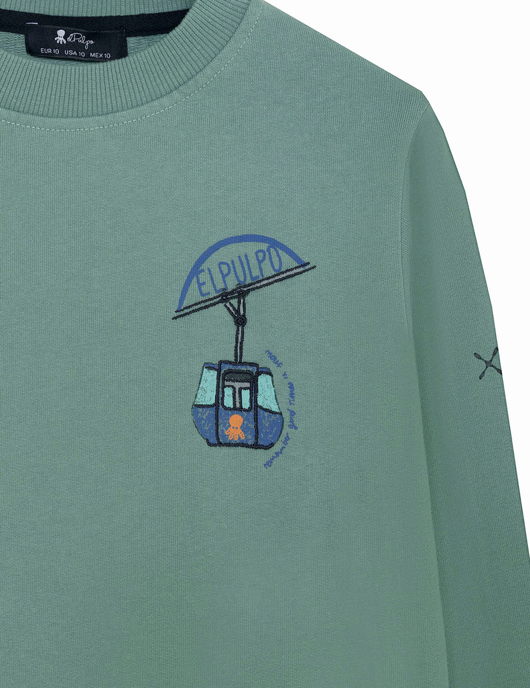 BOY'S SWEATSHIRT WITH CABLE CAR PRINT IN SAPPHIRE BLUE COLORS