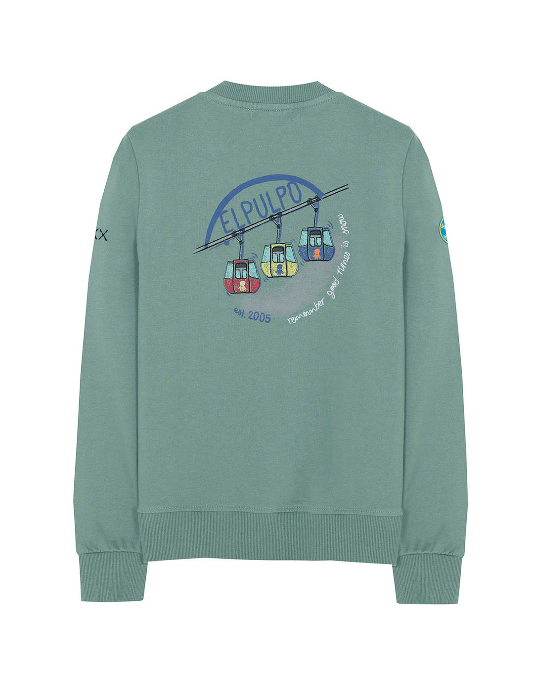 BOY'S SWEATSHIRT WITH CABLE CAR PRINT IN SAPPHIRE BLUE COLORS