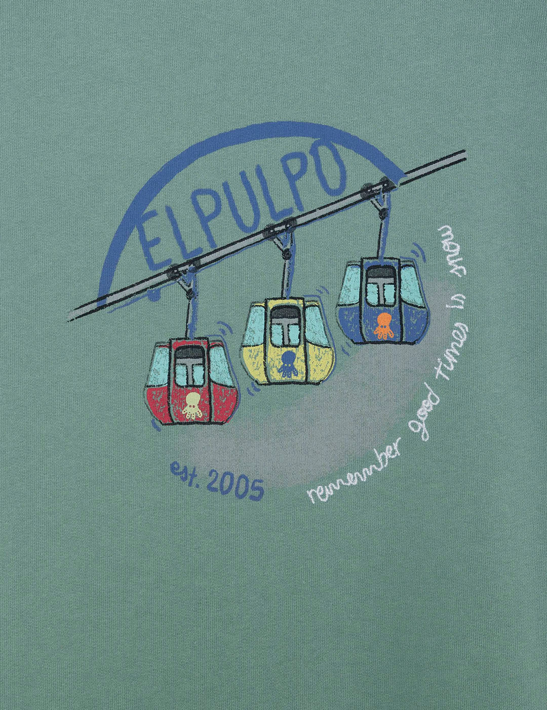 BOY'S SWEATSHIRT WITH CABLE CAR PRINT IN SAPPHIRE BLUE COLORS