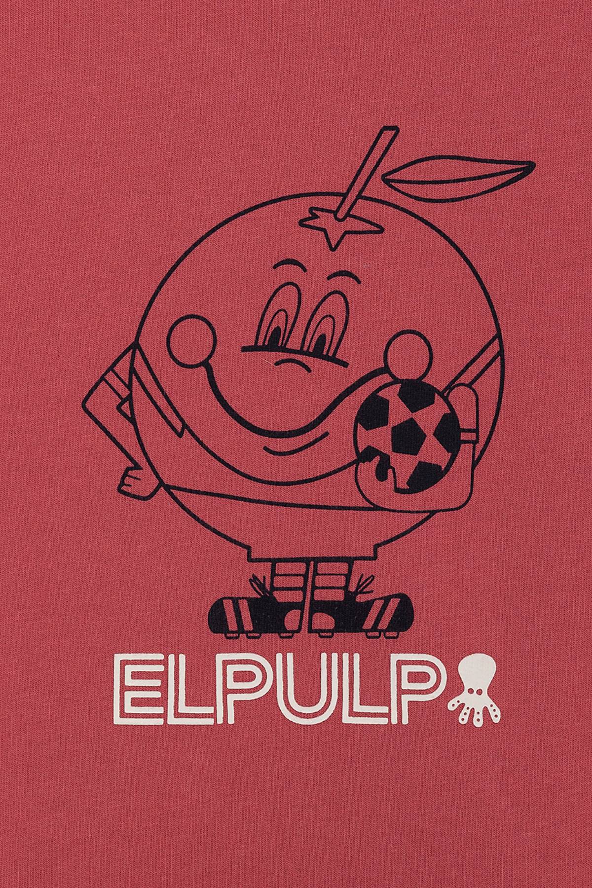 SUDADERA NIÑO ESTAMPADO SILUETA CONTRASTE NARANJITO ROJO DELAVÉ