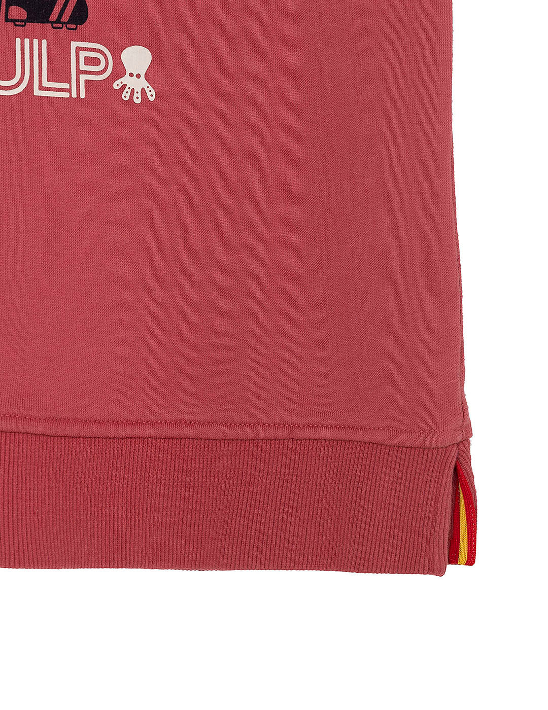 SUDADERA NIÑO ESTAMPADO SILUETA CONTRASTE NARANJITO ROJO DELAVÉ