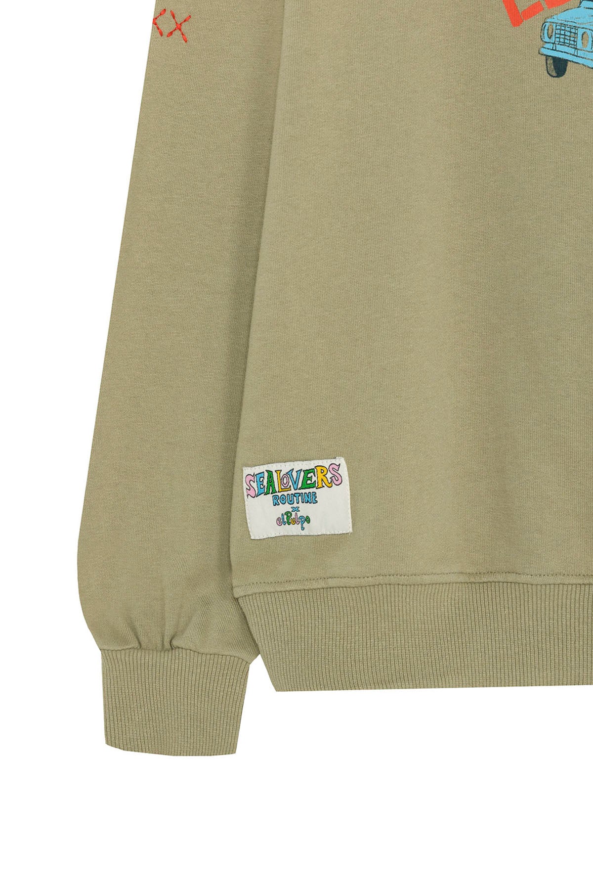 SUDADERA NIÑO ESTAMPADO SURFER CAR VERDE SALVIA