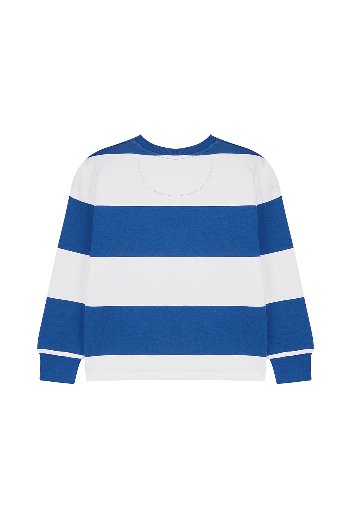SUDADERA NIÑO OVERSIZE RAYAS AZUL ELÉCTRICO