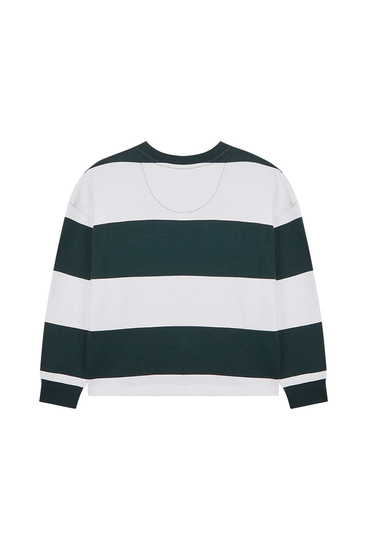 SUDADERA NIÑO OVERSIZE RAYAS VERDE BOTELLA