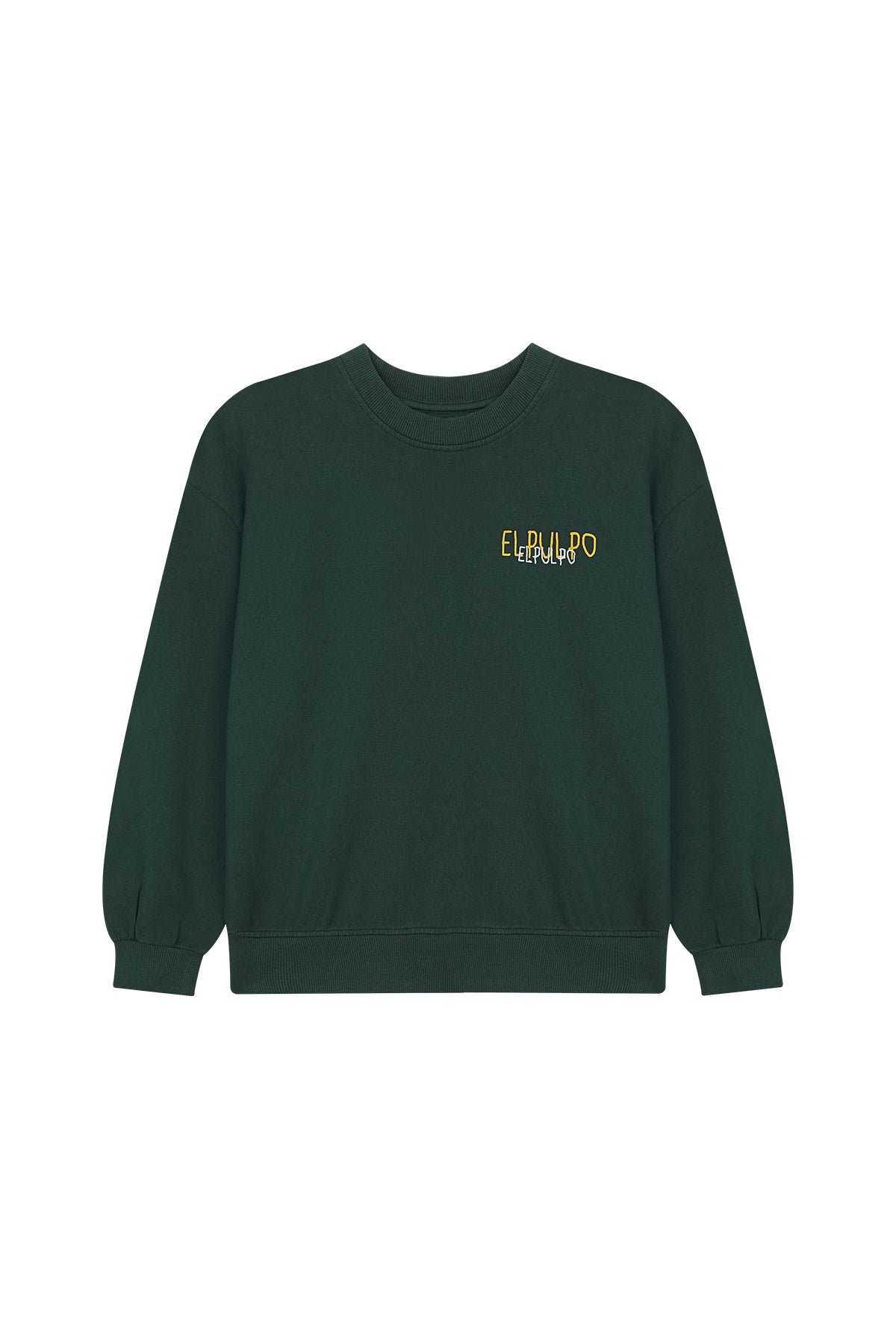 SWEATSHIRT MASCULINO COM LOGOTIPO EM TECIDO VERDE GARRAFA OVERSIZED