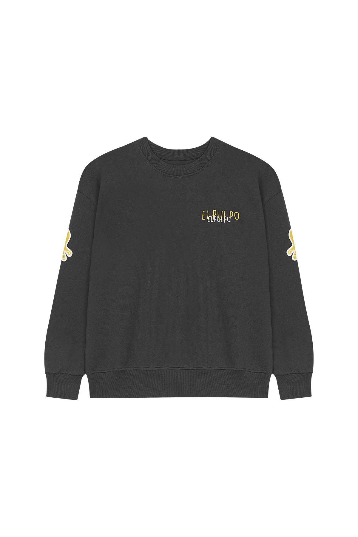 SUDADERA NIÑO OVERSIZE TRIPLE LOGO DESGASTADO ANTRACITA