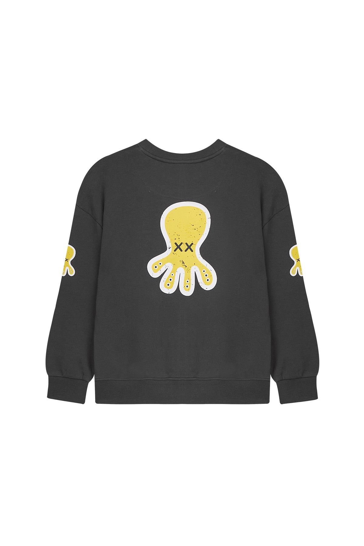 SUDADERA NIÑO OVERSIZE TRIPLE LOGO DESGASTADO ANTRACITA