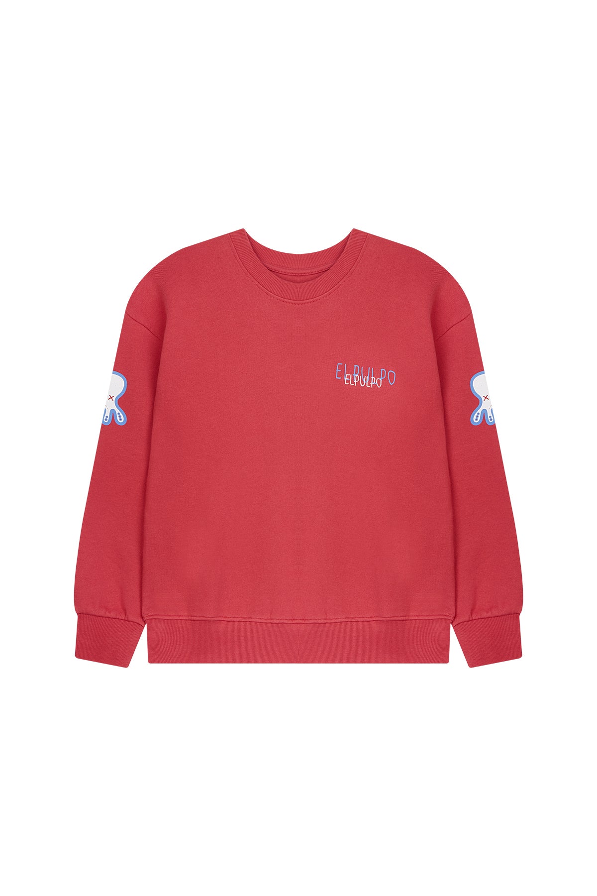 SUDADERA NIÑO OVERSIZE TRIPLE LOGO DESGASTADO ROJO DELAVÉ