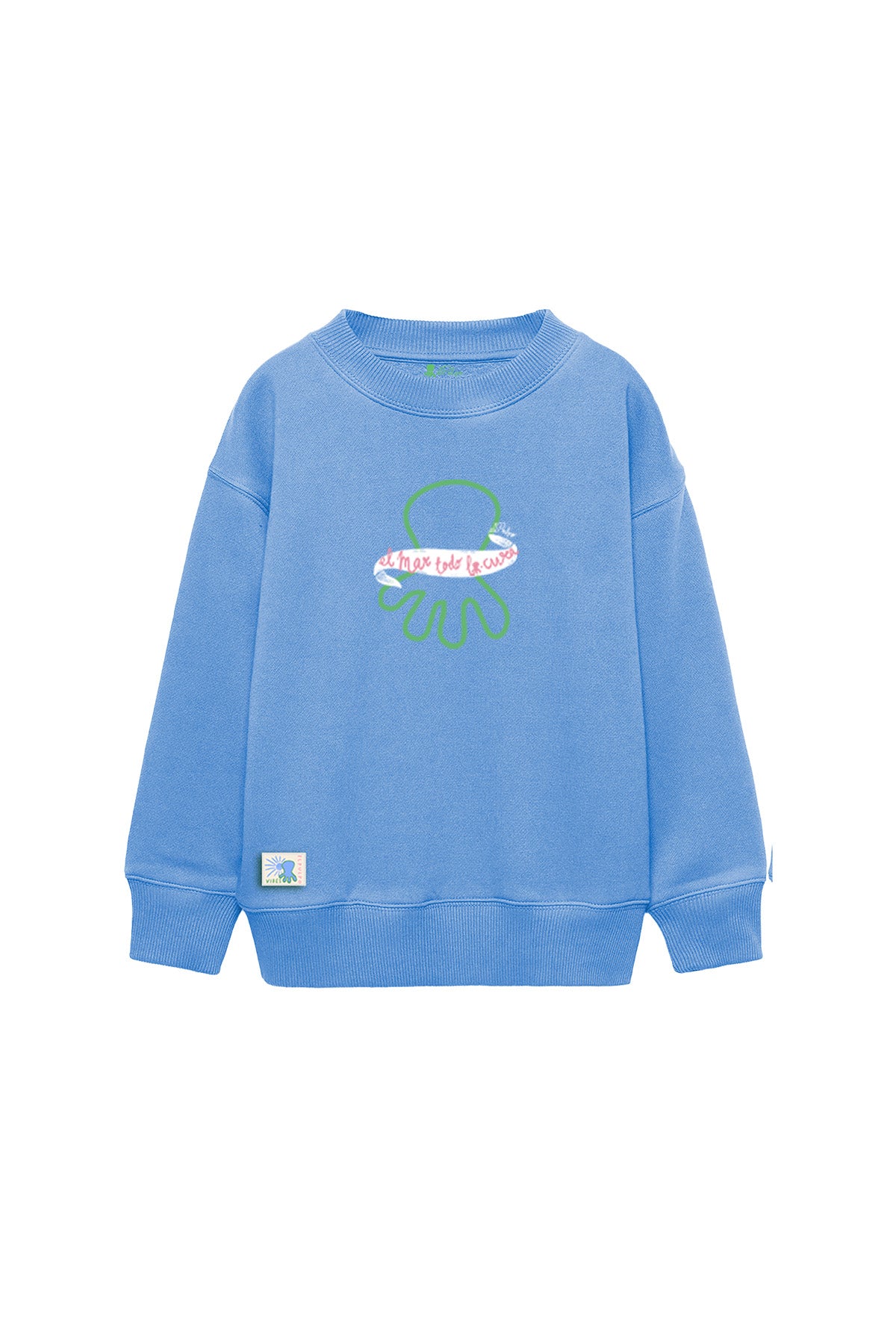 Sudadera niño estampado logo azul lavanda