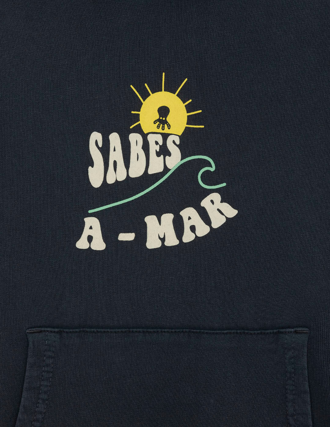 BOY'S HOODED SWEATSHIRT WITH NAVY BLUE DELAVÉ SABES A-MAR PRINT