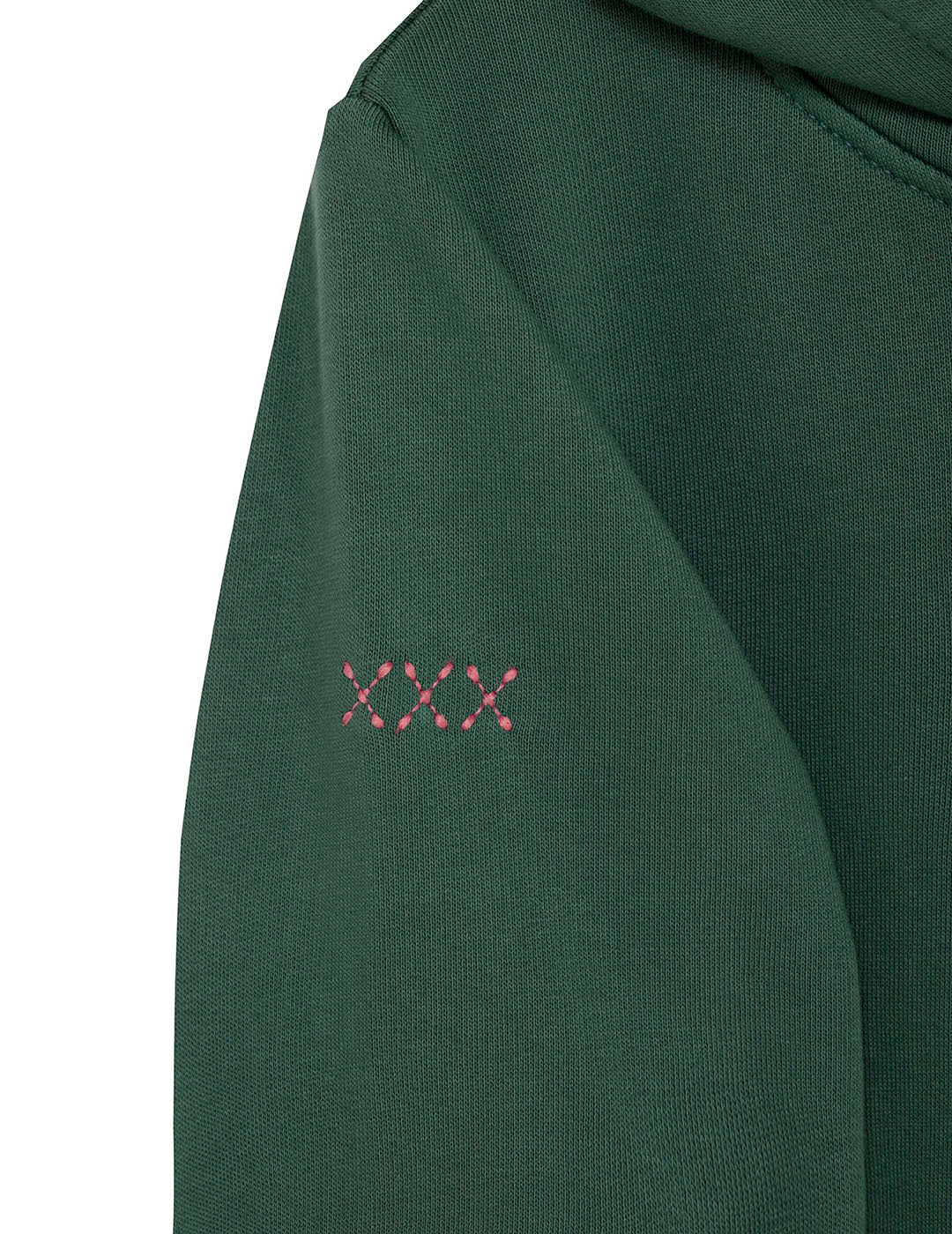 KIDS SWEATSHIRT WITH HOOD CARAVAN MOUNTAINS ENGLISH GREEN