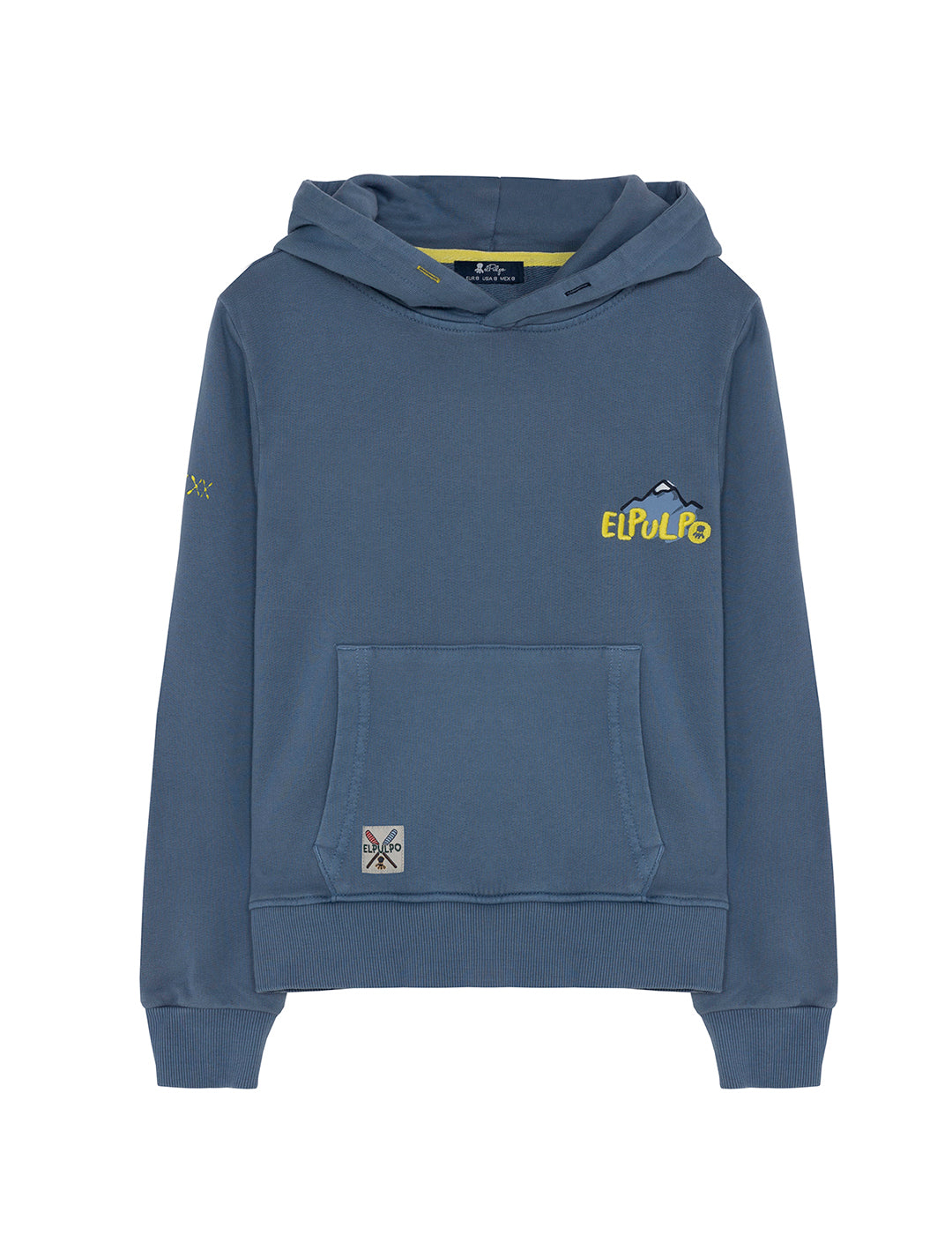 BOY'S HOODED SWEATSHIRT WITH MOUNTAIN PRINT INDIGO DELAVÉ