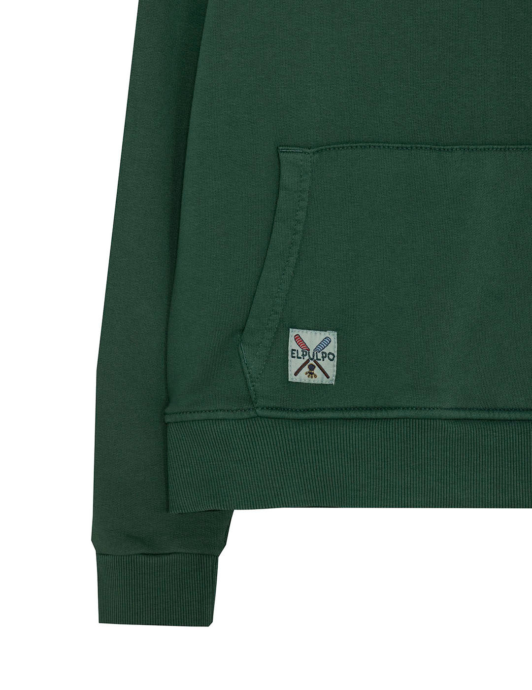 SUDADERA NIÑO CAPUCHA LAVADA CON BORDADO VERDE INGLÉS