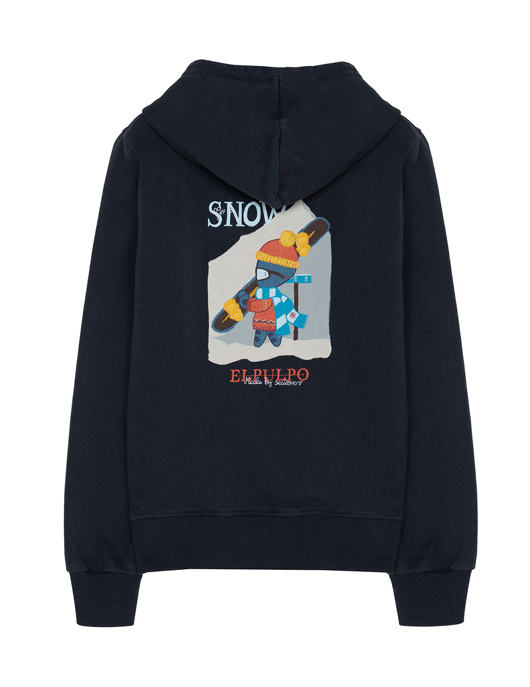 SUDADERA NIÑO CAPUCHA ESTAMPADO ELPULPO SPAINSNOW AZUL MARINO DELAVÉ