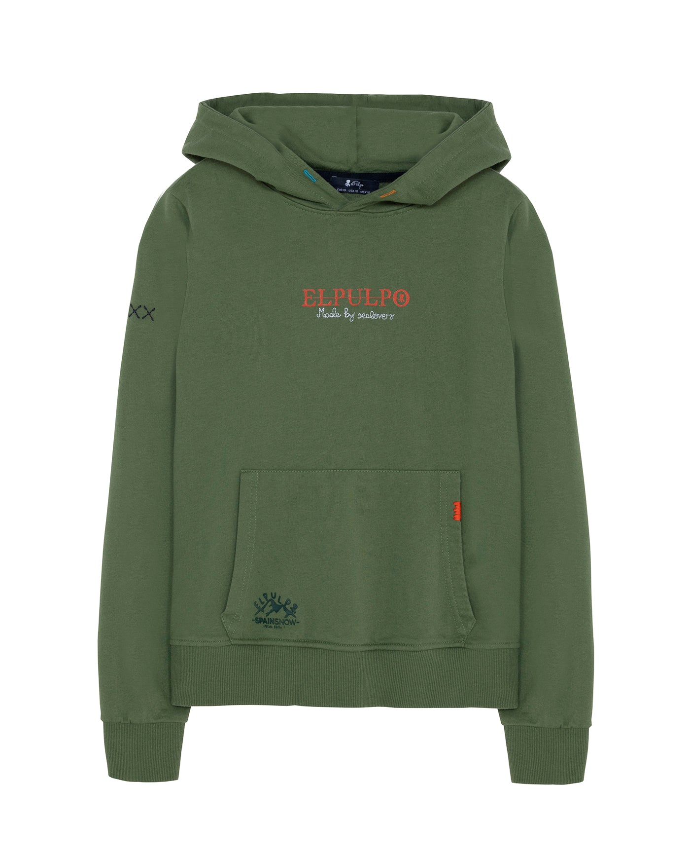 SUDADERA NIÑO CAPUCHA ESTAMPADO ELPULPO SPAINSNOW VERDE DELAVÉ