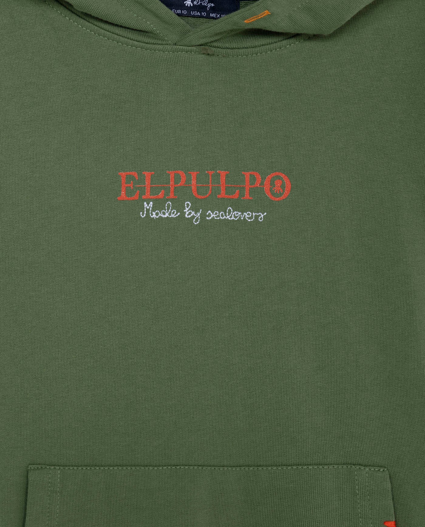 ELPULPO SPAINSNOW GREEN DELAVÉ BOY'S HOODED SWEATSHIRT PRINT