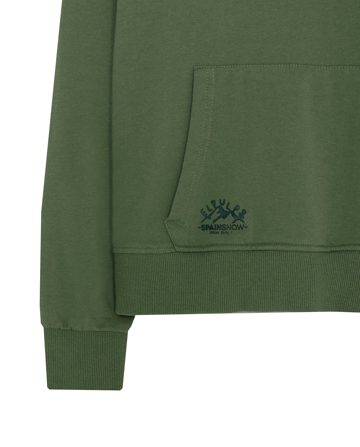 SUDADERA NIÑO CAPUCHA ESTAMPADO ELPULPO SPAINSNOW VERDE DELAVÉ