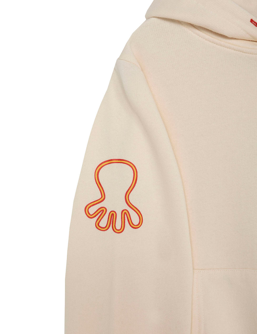 BOY'S HOODED SWEATSHIRT WITH TRIPLE LOGO PRINT ORANGE OFF-WHITE