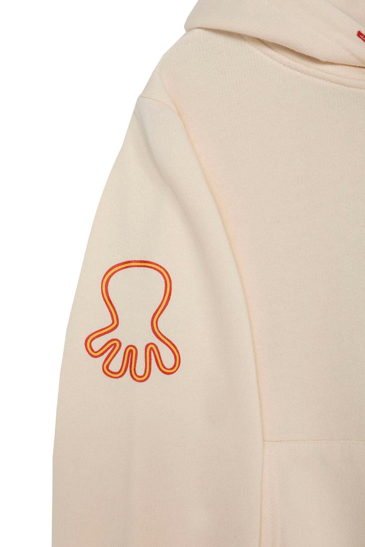 SUDADERA NIÑO CAPUCHA ESTAMPADO TRIPLE LOGO NARANJITO BLANCO ROTO