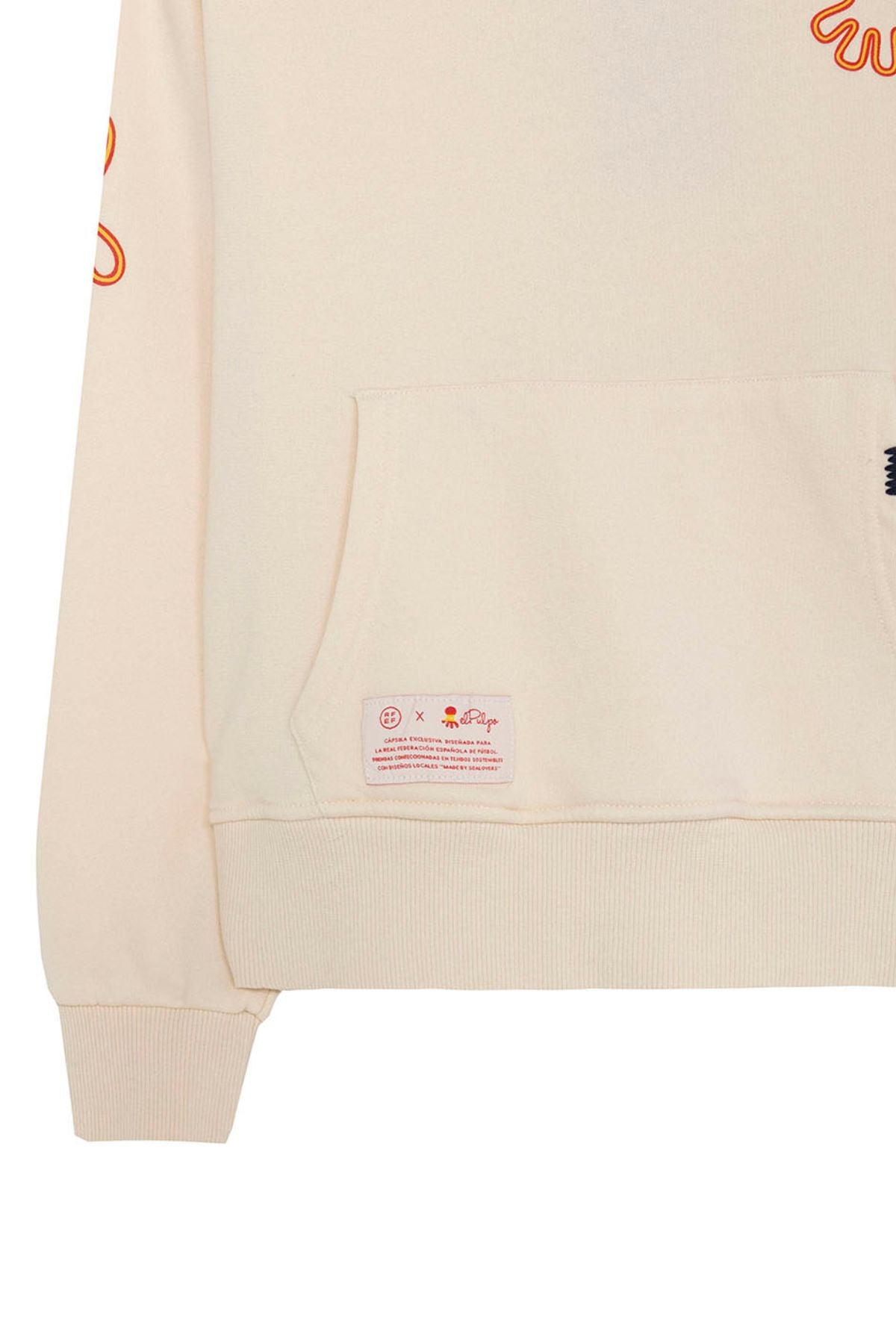 SUDADERA NIÑO CAPUCHA ESTAMPADO TRIPLE LOGO NARANJITO BLANCO ROTO