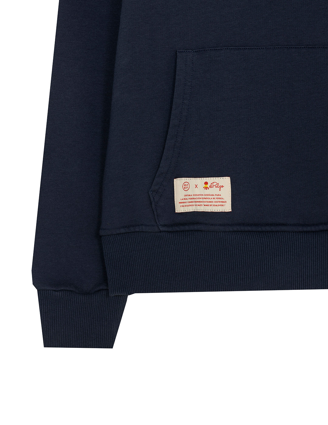 DELAVÉ CHILDREN'S HOODED SWEATSHIRT WITH TRIPLE LOGO PRINT IN NAVY BLUE ORANGE