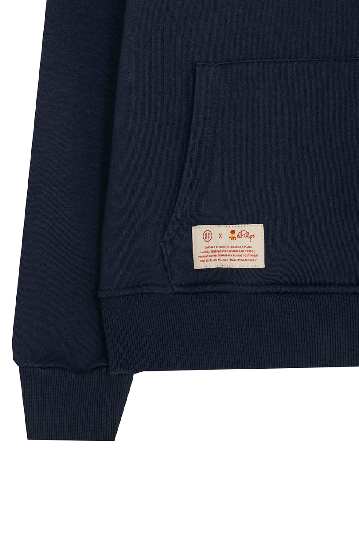 DELAVÉ CHILDREN'S HOODED SWEATSHIRT WITH TRIPLE LOGO PRINT IN NAVY BLUE ORANGE