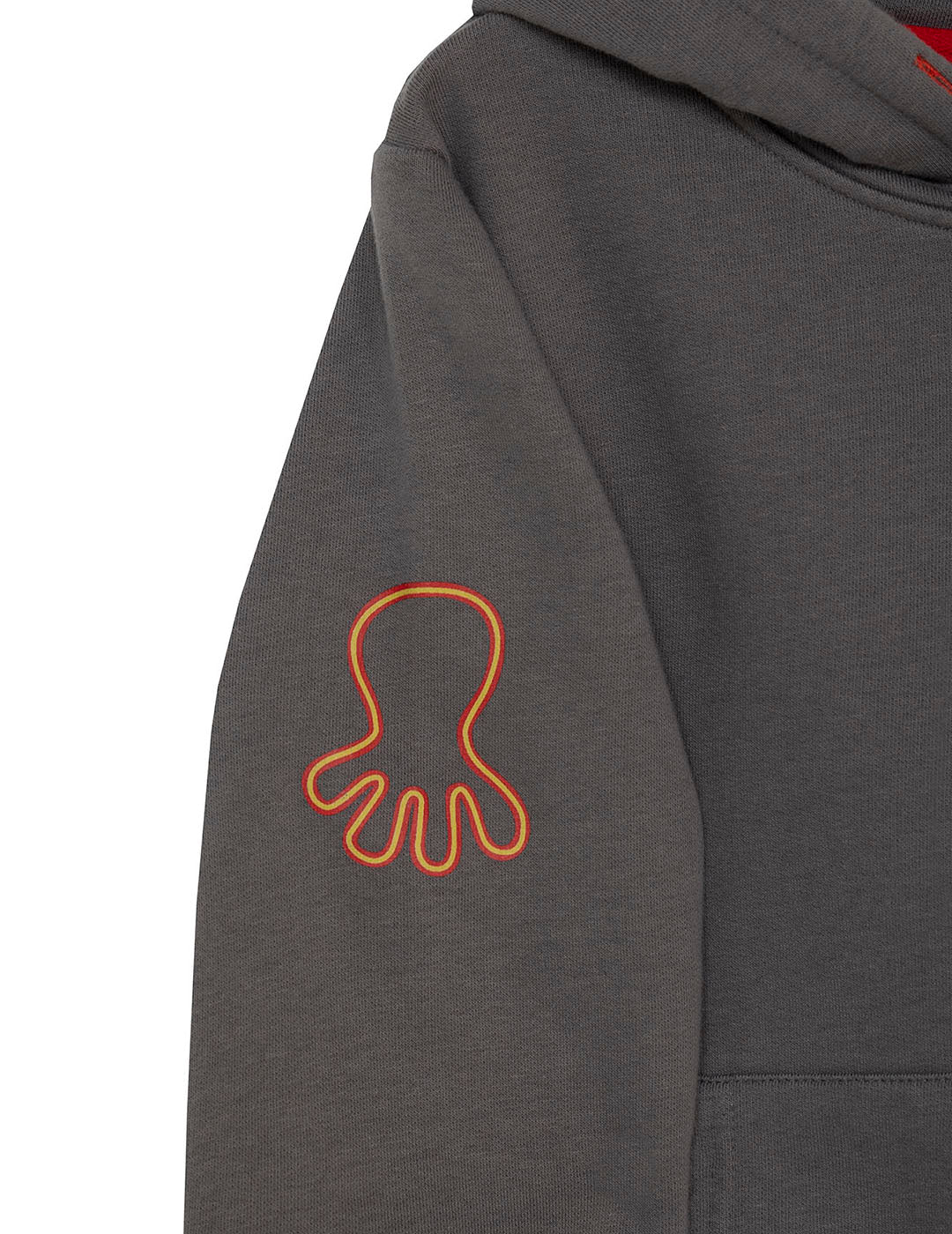 CHILDREN'S HOODED SWEATSHIRT WITH TRIPLE LOGO PRINT IN CHARCOAL ORANGE