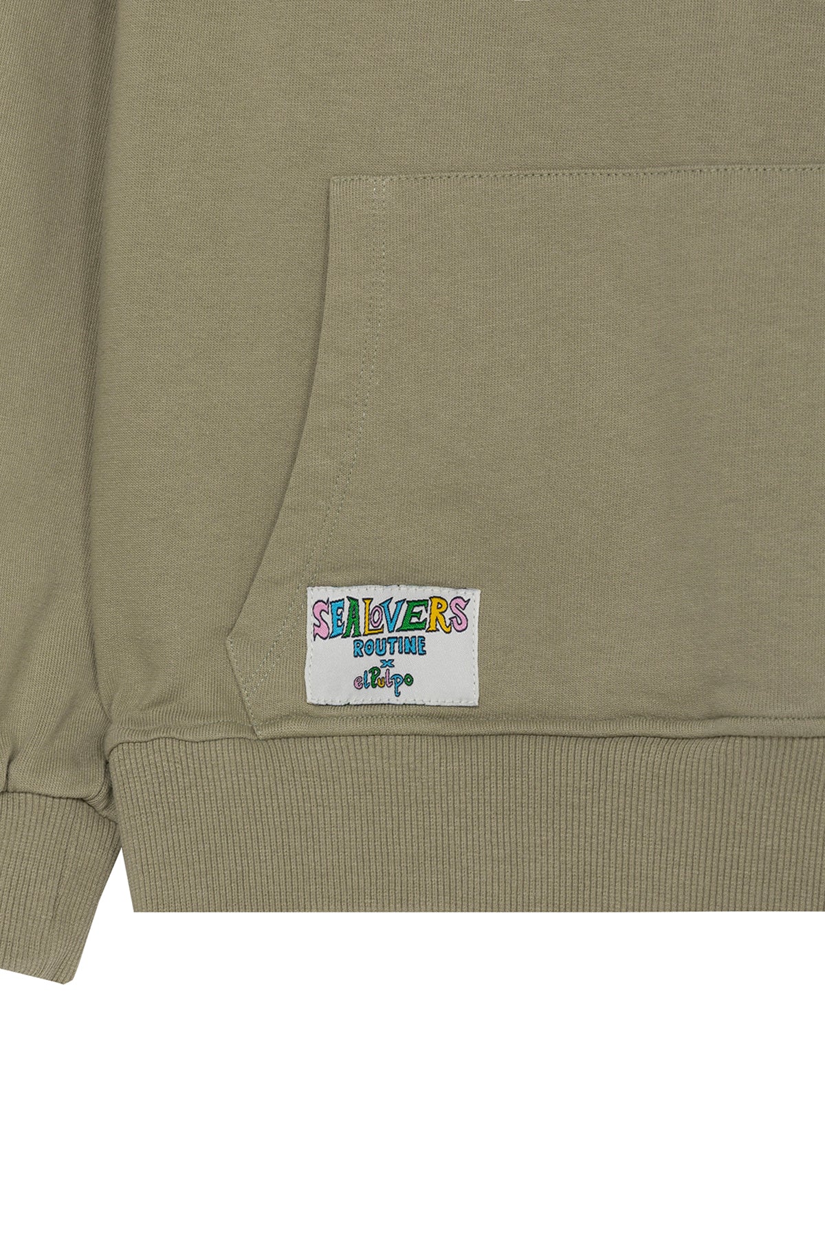 BOY'S HOODED SWEATSHIRT WITH ATLANTIC ROUTE PRINT SAGE GREEN