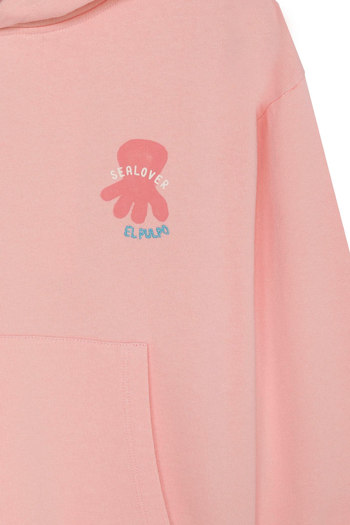 KIDS' SWEATSHIRT WITH HOODIE SEALOVERS CLUB PINK PRINT