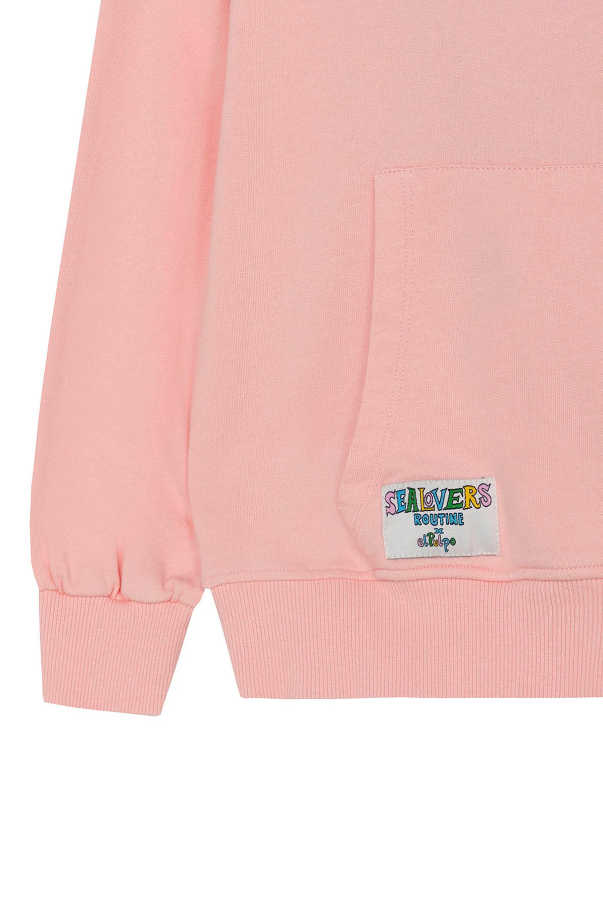 KIDS' SWEATSHIRT WITH HOODIE SEALOVERS CLUB PINK PRINT