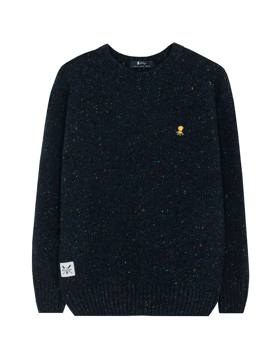 NAVY BLUE MARBLE KNITTED BOY'S SWEATER