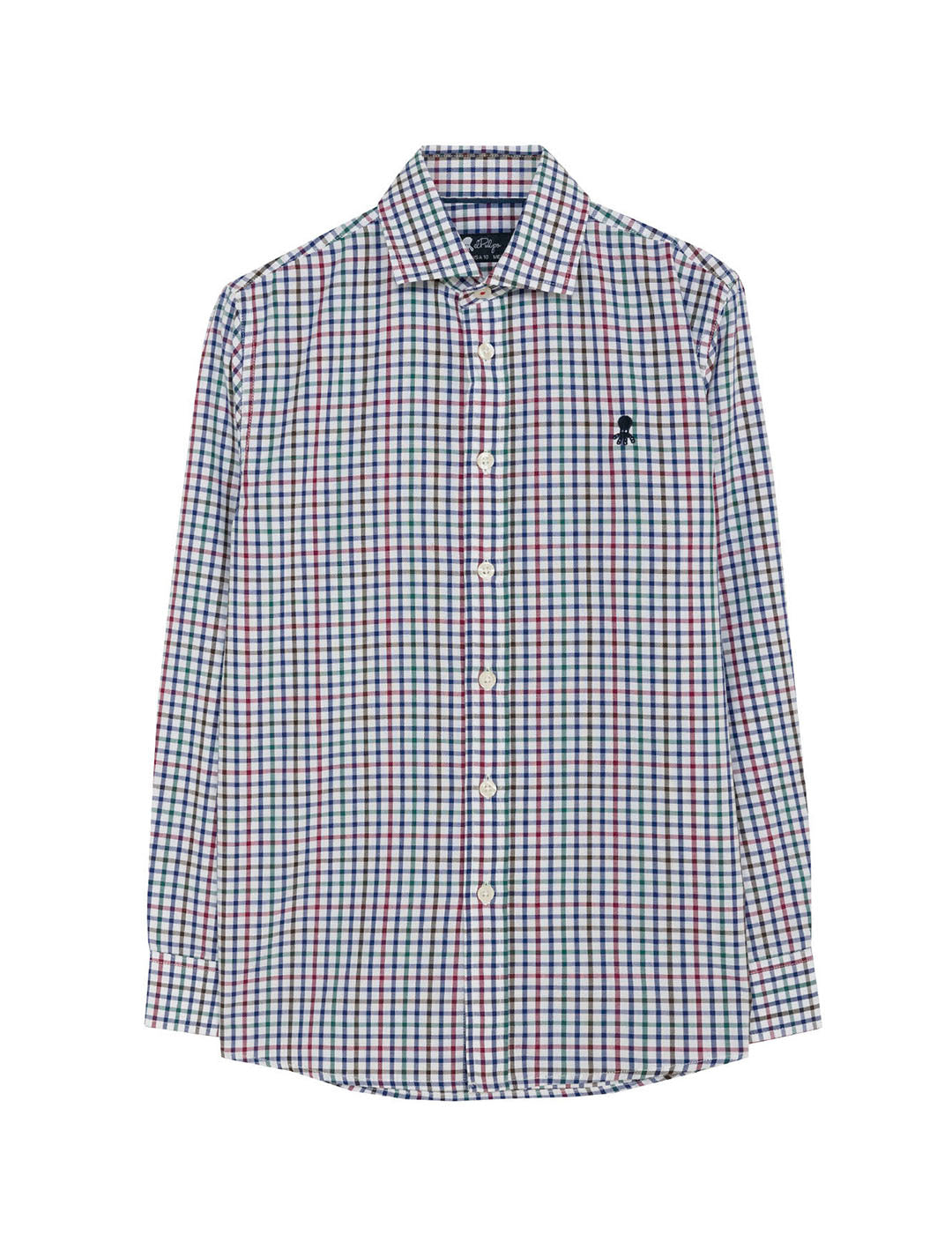 CAMISA NIÑO CUADROS VICHY COLORES OXFORD AZUL COBALTO