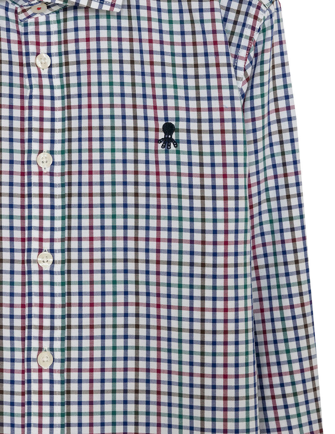 CAMISA NIÑO CUADROS VICHY COLORES OXFORD AZUL COBALTO