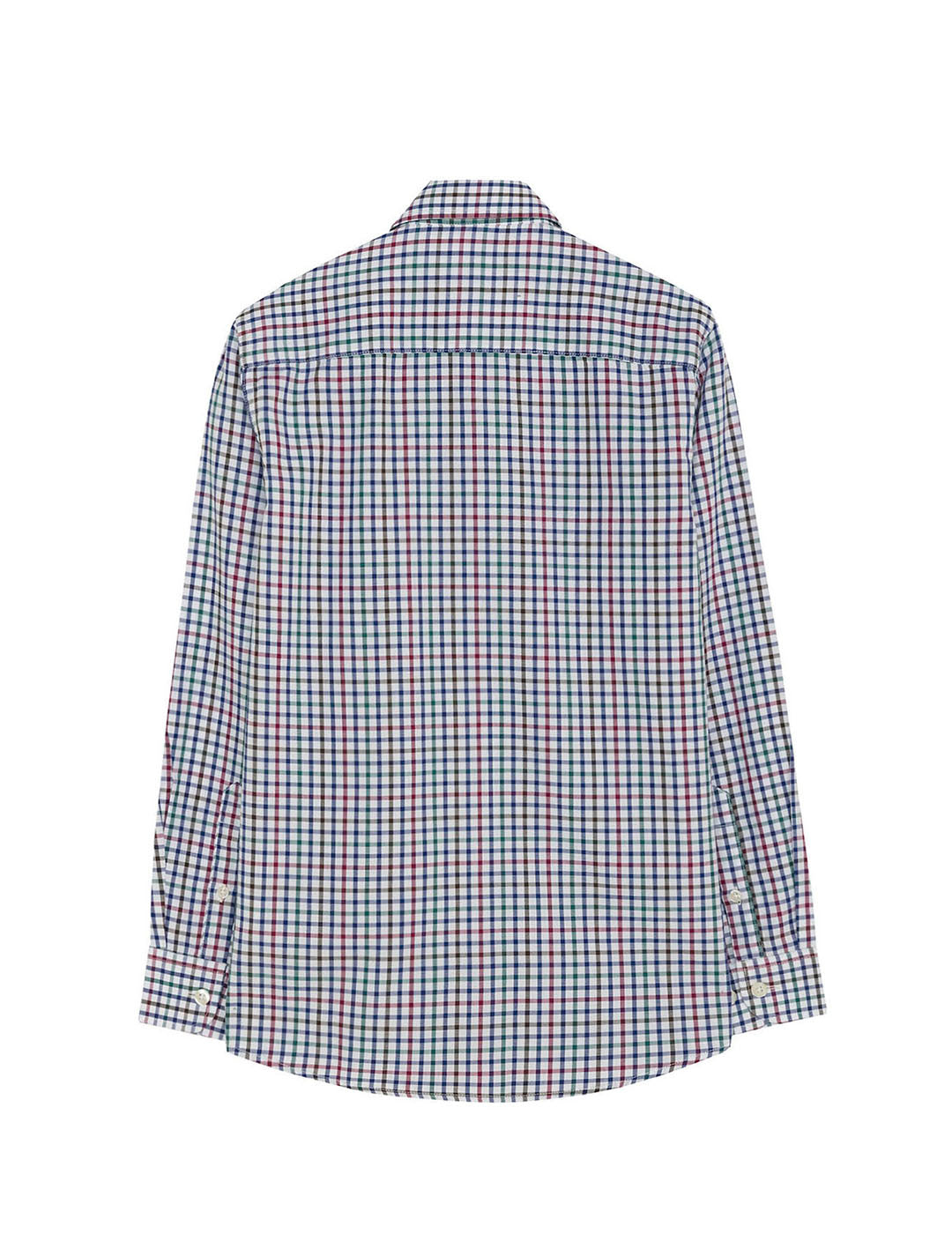 CAMISA NIÑO CUADROS VICHY COLORES OXFORD AZUL COBALTO