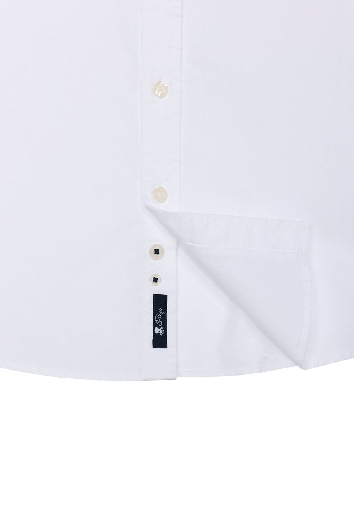 BOYS OXFORD SHIRT WITH BUTTON-UP COLLAR IN PURE WHITE