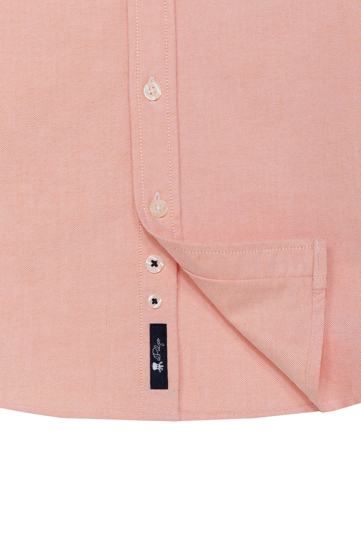 BOYS OXFORD SHIRT WITH ORANGE BUTTON COLLAR